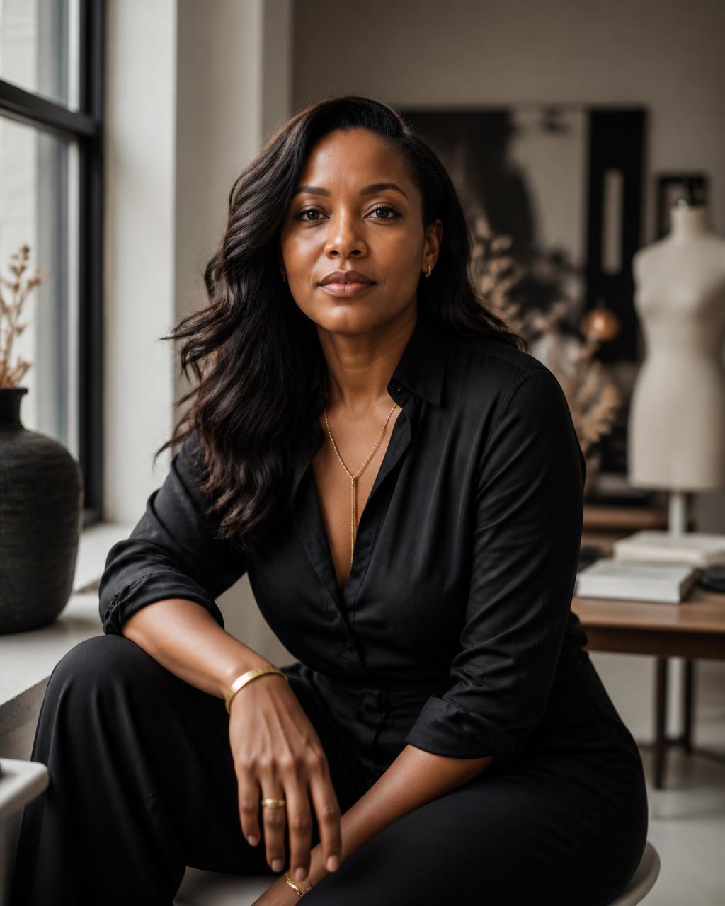 Confident entrepreneur in a refined creative studio